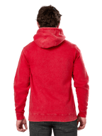 Felpa con cappuccio Alpinestars Unbound, vista posteriore di una felpa in pile rosso tinto in capo, streetwear casual, con polsini e orlo a coste, cappuccio foderato, indossata con pantaloni scuri