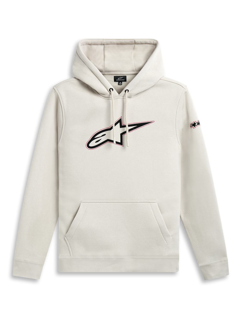 Alpinestars Felpa Con Cappuccio Insignia, felpa casual color off white con tasca a marsupio e logo sul petto
