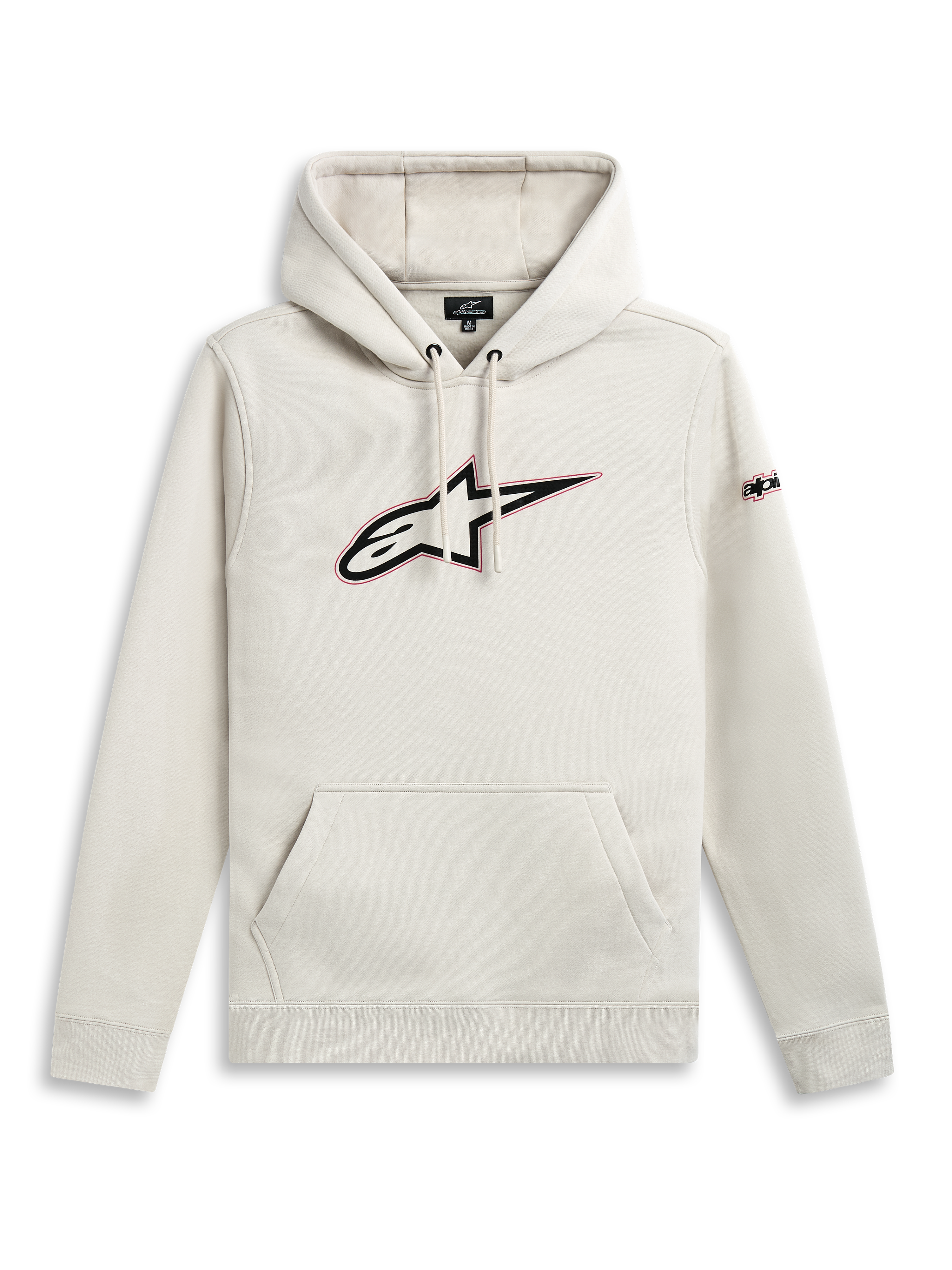 Alpinestars Felpa Con Cappuccio Insignia, felpa casual color off white con tasca a marsupio e logo sul petto