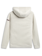 Alpinestars Felpa Con Cappuccio Insignia, felpa con cappuccio sportswear off white, vista posteriore con cappuccio a doppio strato e dettaglio con logo sulla manica