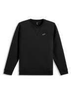 Alpinestars Felpa Positive Crew, felpa pullover nera, logo bianco sul petto, polsini e orlo a coste, stile sportswear casual
