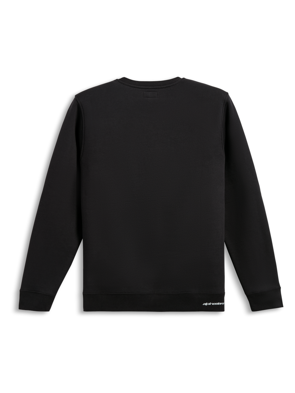 Felpa Positive Crew, felpa sportiva nera, vista posteriore con design pulito in misto cotone, orlo e polsini a coste