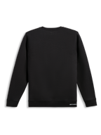 Felpa Positive Crew, felpa sportiva nera, vista posteriore con design pulito in misto cotone, orlo e polsini a coste