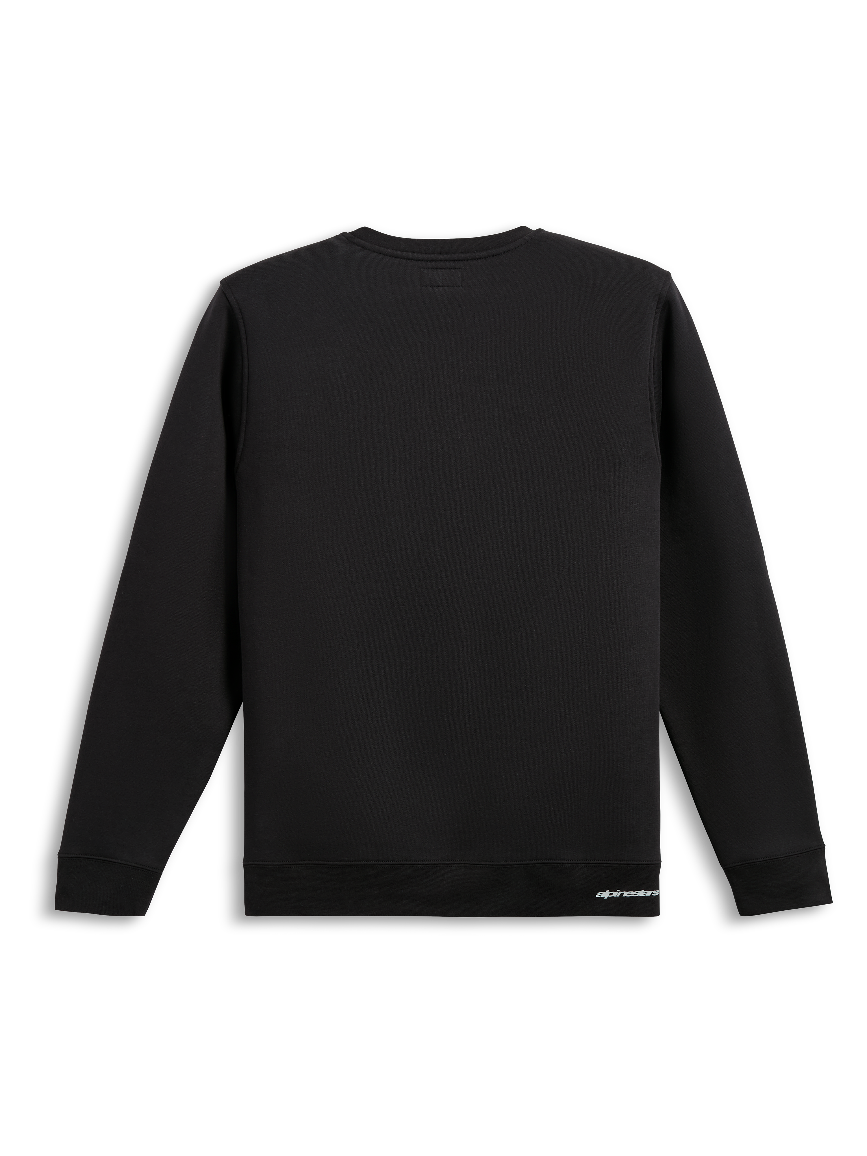 Felpa Positive Crew, felpa sportiva nera, vista posteriore con design pulito in misto cotone, orlo e polsini a coste