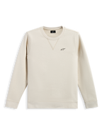 Alpinestars Positive Crew, felpa a girocollo, Off White, piccolo logo Alpinestars nero sul petto, colletto a coste con dettaglio a punto V, polsini e orlo a coste, streetwear casual ispirato al motorsport