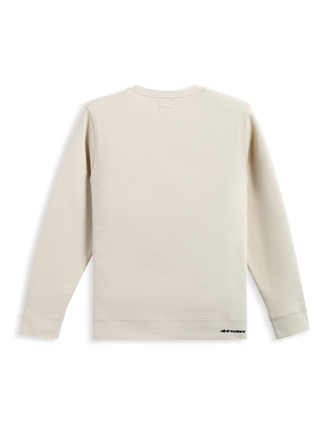 Alpinestars Felpa Positive Crew, felpa sportswear off white, vista posteriore che mostra il design pulito in misto cotone con branding discreto