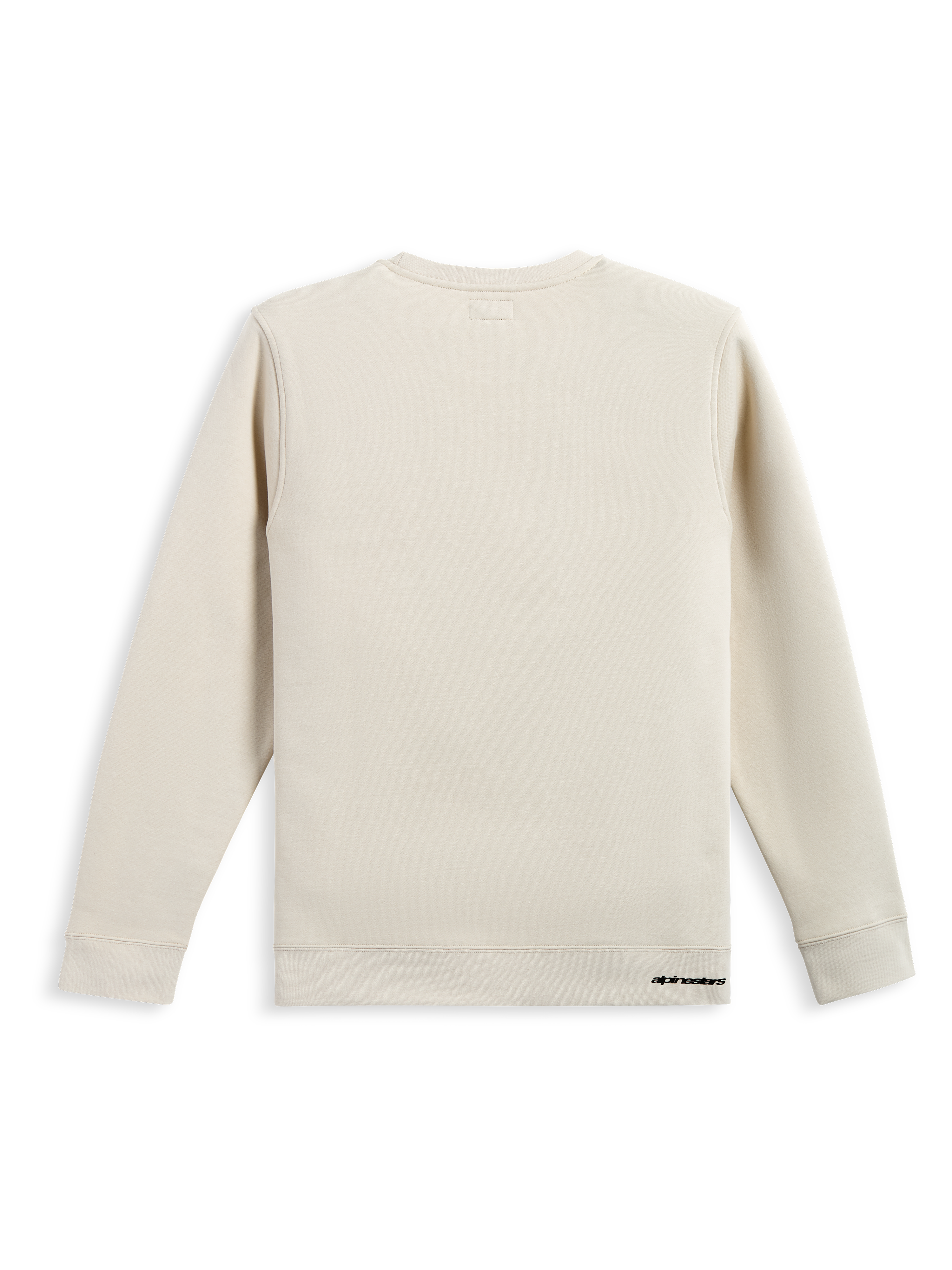 Alpinestars Felpa Positive Crew, felpa sportswear off white, vista posteriore che mostra il design pulito in misto cotone con branding discreto