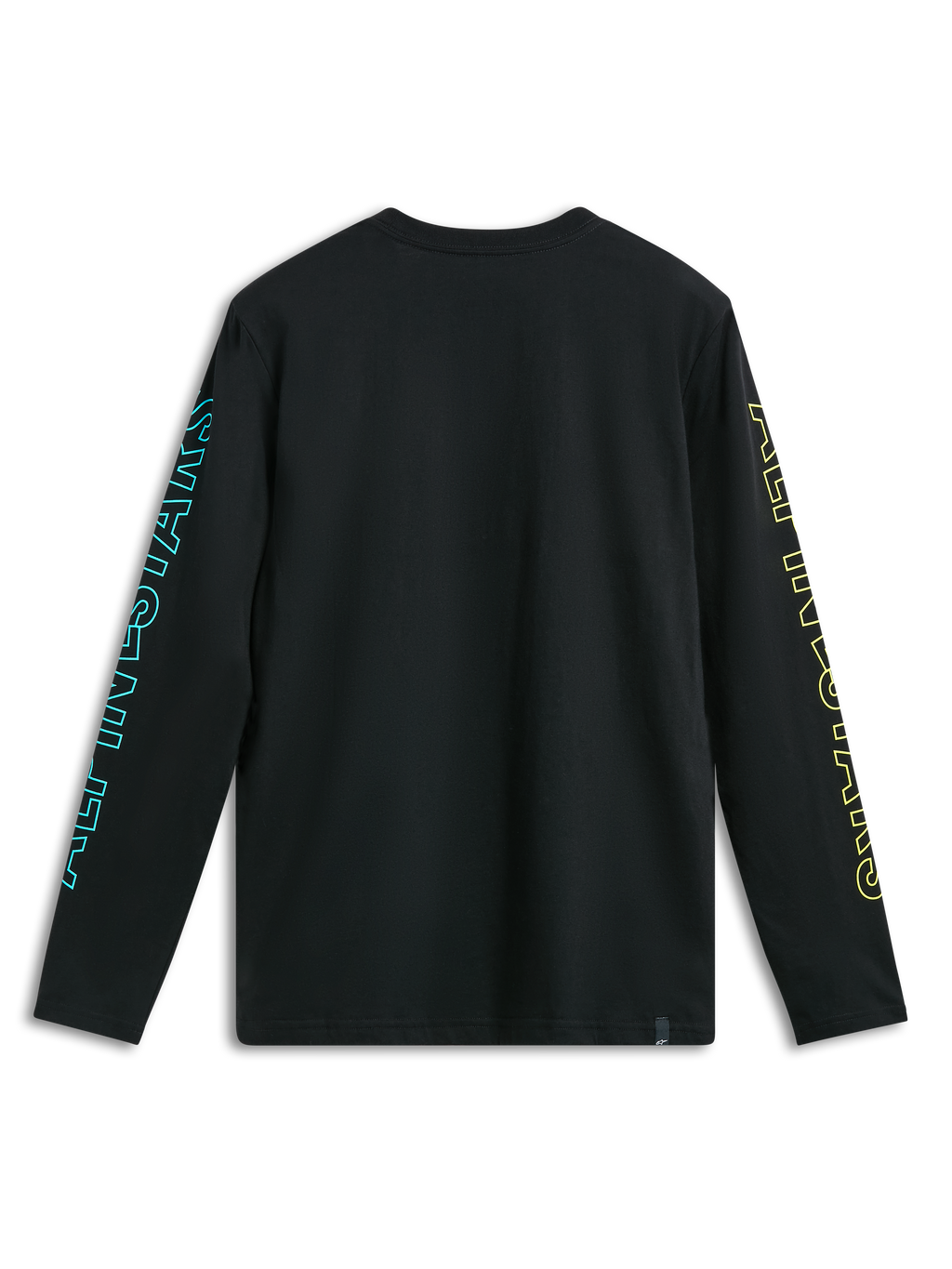 Alpinestars T-Shirt Ayess CSF, maglietta a maniche lunghe nera, vista posteriore con grafiche stampate sulle maniche, sportswear casual