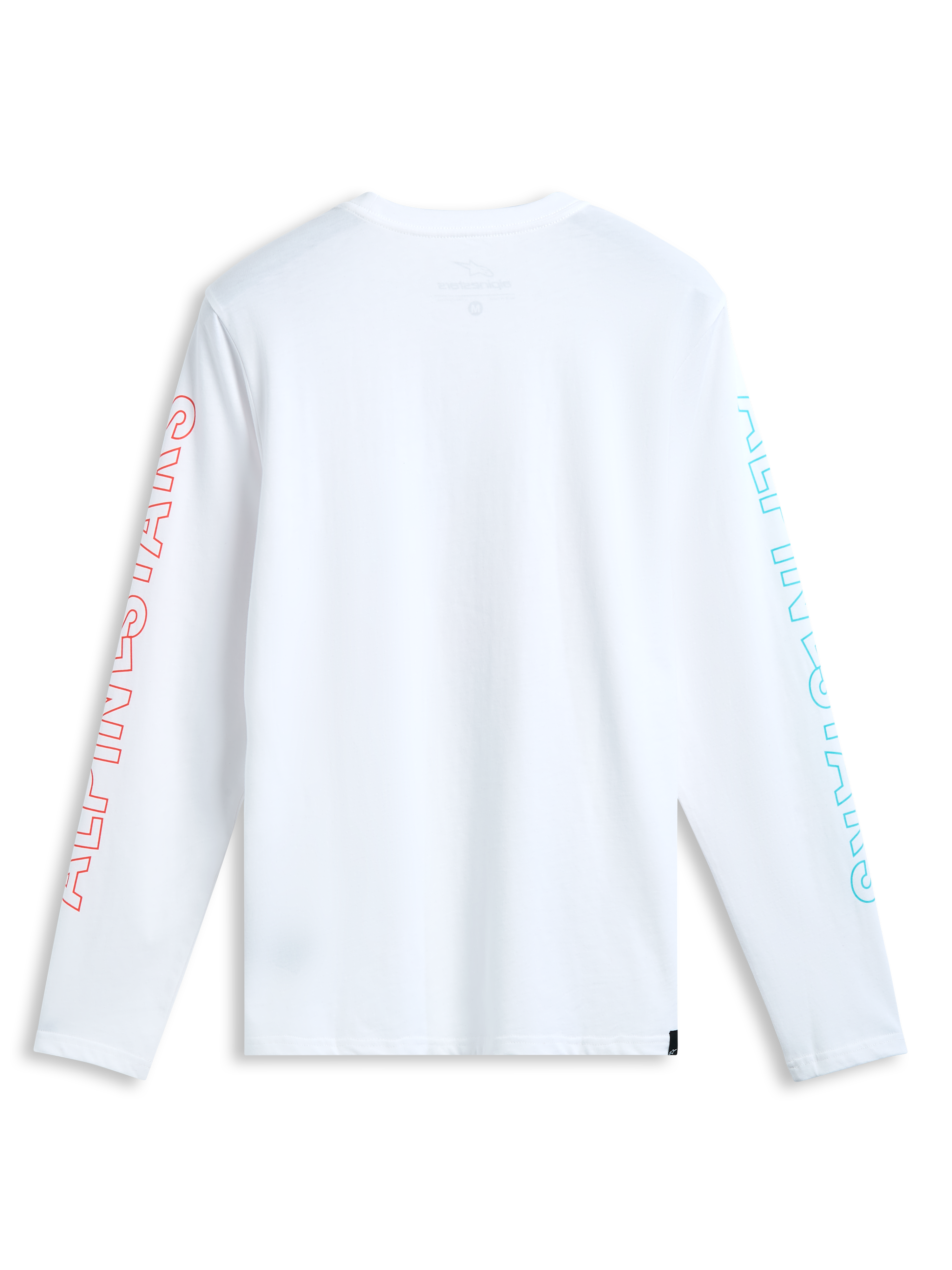 Alpinestars T-Shirt Ayess Csf, maglietta a maniche lunghe bianca con grafiche stampate sulle maniche, vista posteriore