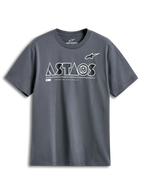 Alpinestars Maglietta Cereal CSF, t-shirt a maniche corte, antracite, logo ASTARS geometrico bianco con scritta Premium Racewear, abbigliamento casual streetwear motorsport