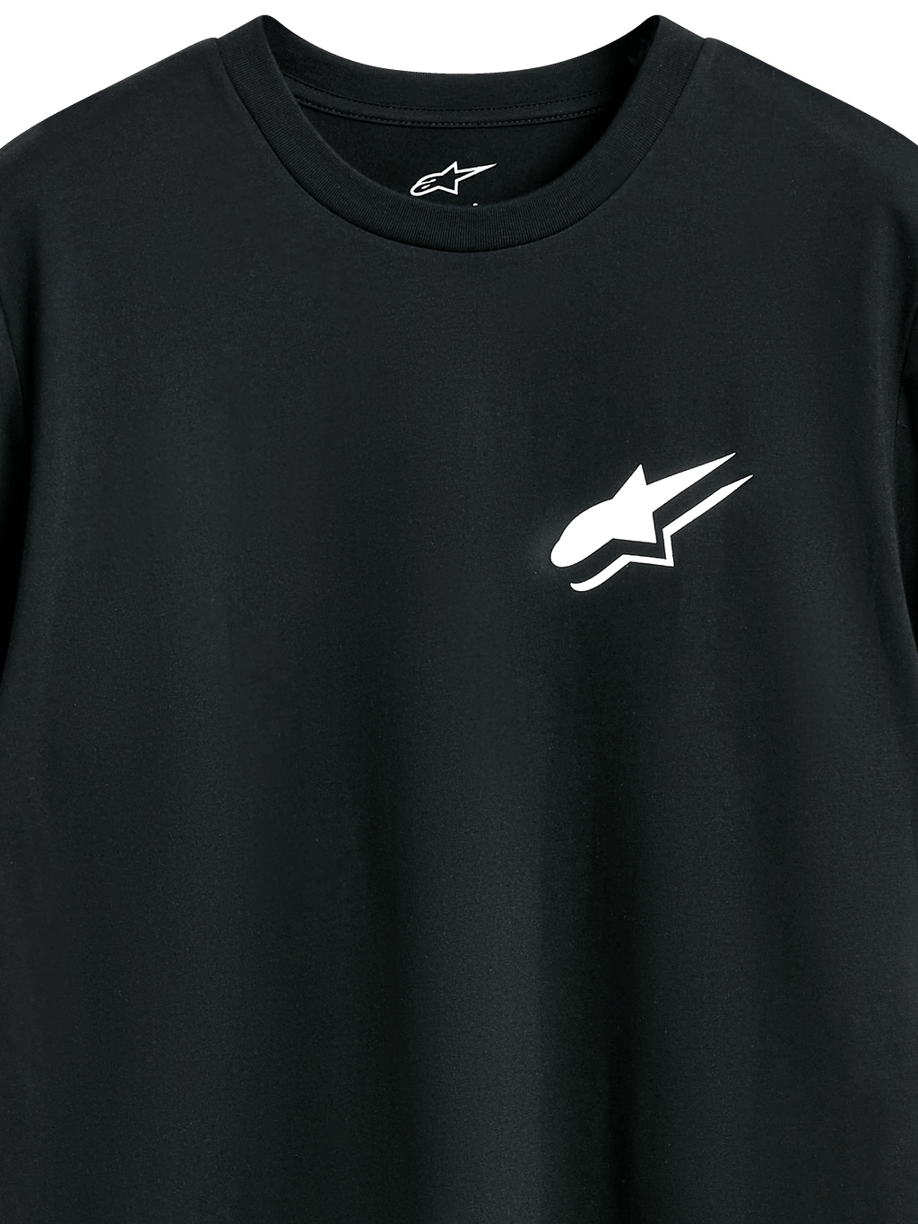 Alpinestars Formulate CSF Tee, maglietta a maniche corte, nero, logo Astars bianco sul petto, abbigliamento casual motorsport streetwear