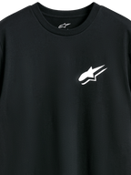 Alpinestars Formulate CSF Tee, maglietta a maniche corte, nero, logo Astars bianco sul petto, abbigliamento casual motorsport streetwear
