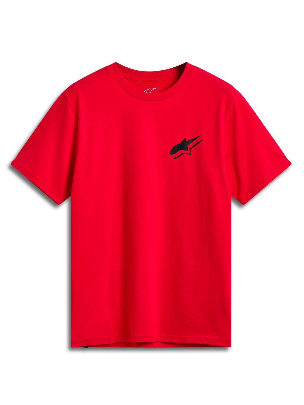 Alpinestars Formulate CSF Tee, maglietta a maniche corte, rossa, piccolo logo Astars nero sul petto, abbigliamento casual motorsport streetwear