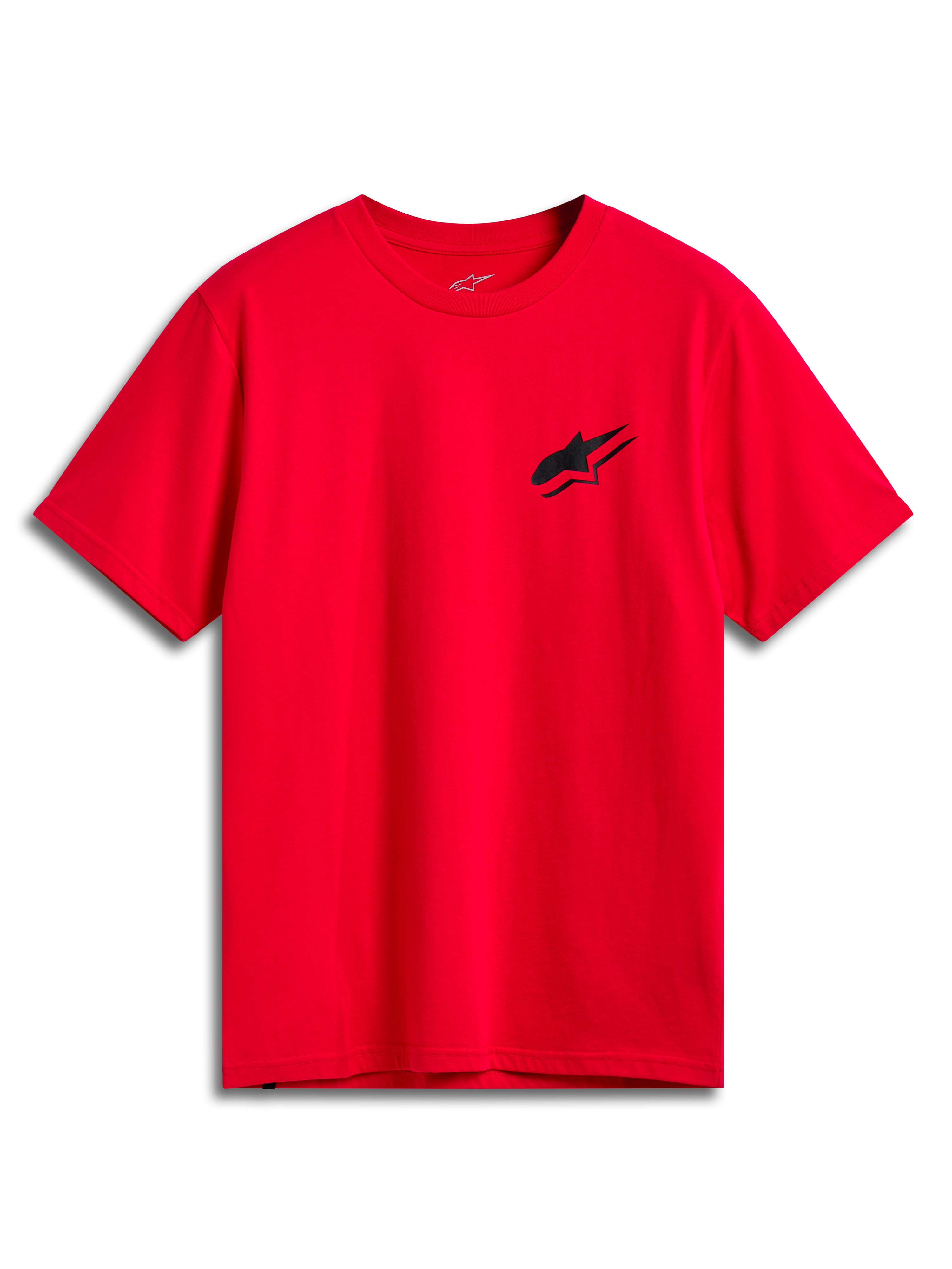 Alpinestars Formulate CSF Tee, maglietta a maniche corte, rossa, piccolo logo Astars nero sul petto, abbigliamento casual motorsport streetwear
