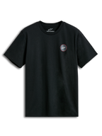 Alpinestars T-Shirt Dot Carbon Csf, maglietta a maniche corte nera con logo circolare effetto fibra di carbonio sul petto, abbigliamento sportswear casual