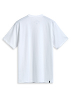 Alpinestars T-Shirt Dot Carbon CSF, maglietta a maniche corte bianca, vista posteriore con stampa interna sul collo ed etichetta esterna, sportswear casual