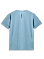 Alpinestars Point Performance Tee, t-shirt a maniche corte, Ice Blue, vista posteriore con stampa verticale nera della scritta astars, abbigliamento sportivo casual