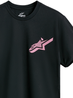 Alpinestars Attrition Performance Tee, maglietta a maniche corte, nero con logo Astars rosa, girocollo, abbigliamento sportivo tecnico