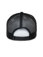 Cappello Trucker Alpinestars Ayess, cappello casual sportswear, bianco e nero, vista posteriore con pannelli in rete traspirante nera e chiusura snapback regolabile, design classico da trucker con corona in schiuma