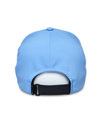 Cappello Alpinestars Apex, blu, vista posteriore con cinturino regolabile in velcro nero, costruzione della corona senza cuciture, tessuto tecnico traspirante, cappello sportivo performance