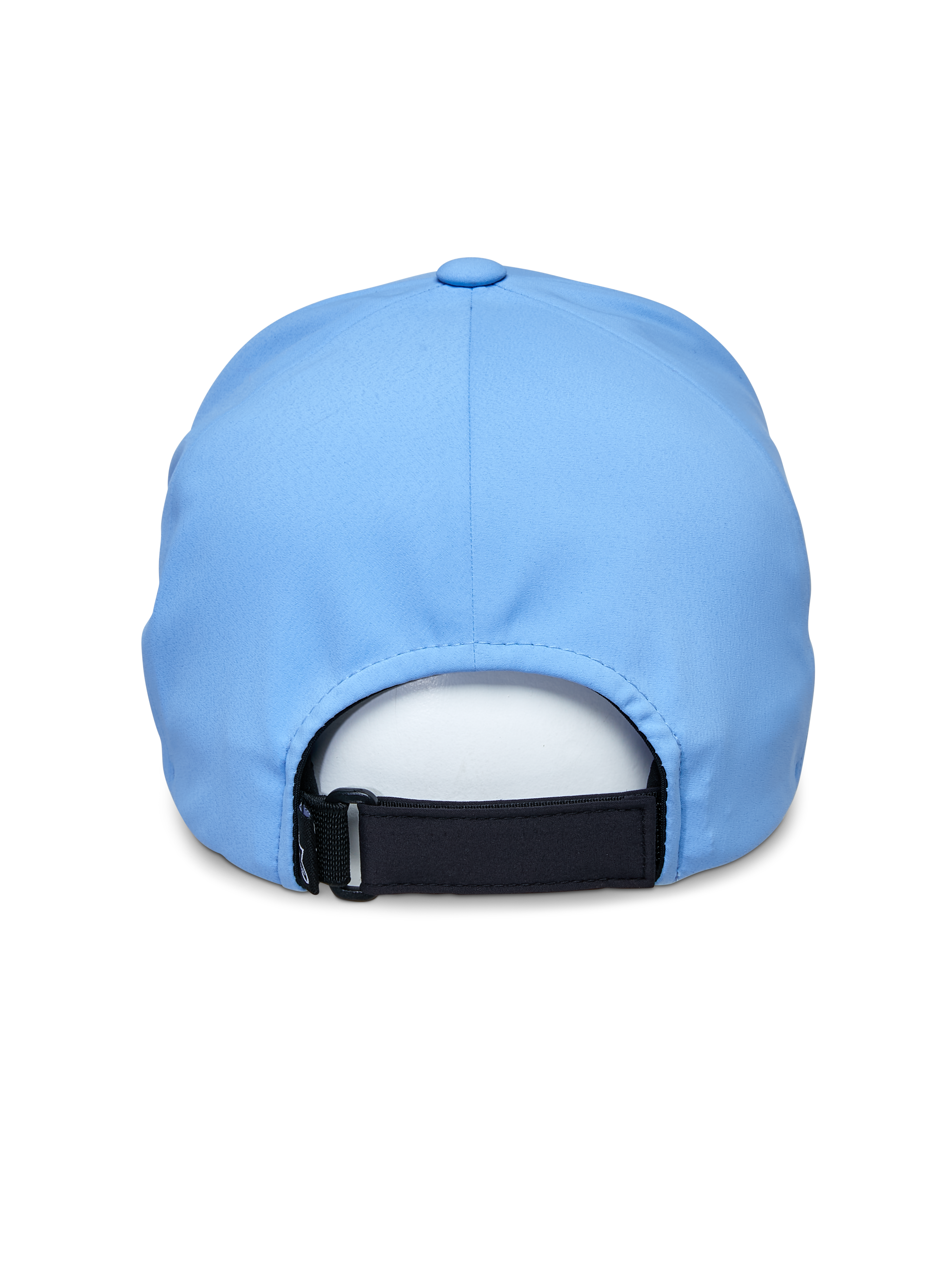 Cappello Alpinestars Apex, blu, vista posteriore con cinturino regolabile in velcro nero, costruzione della corona senza cuciture, tessuto tecnico traspirante, cappello sportivo performance