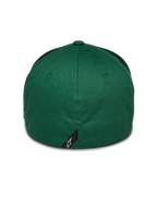 Cappello Alpinestars Cereal, verde, vista posteriore di cappello da baseball con retro flessibile, con piccola etichetta nera del logo Alpinestars sulla cucitura posteriore, corona strutturata in tessuto twill elasticizzato