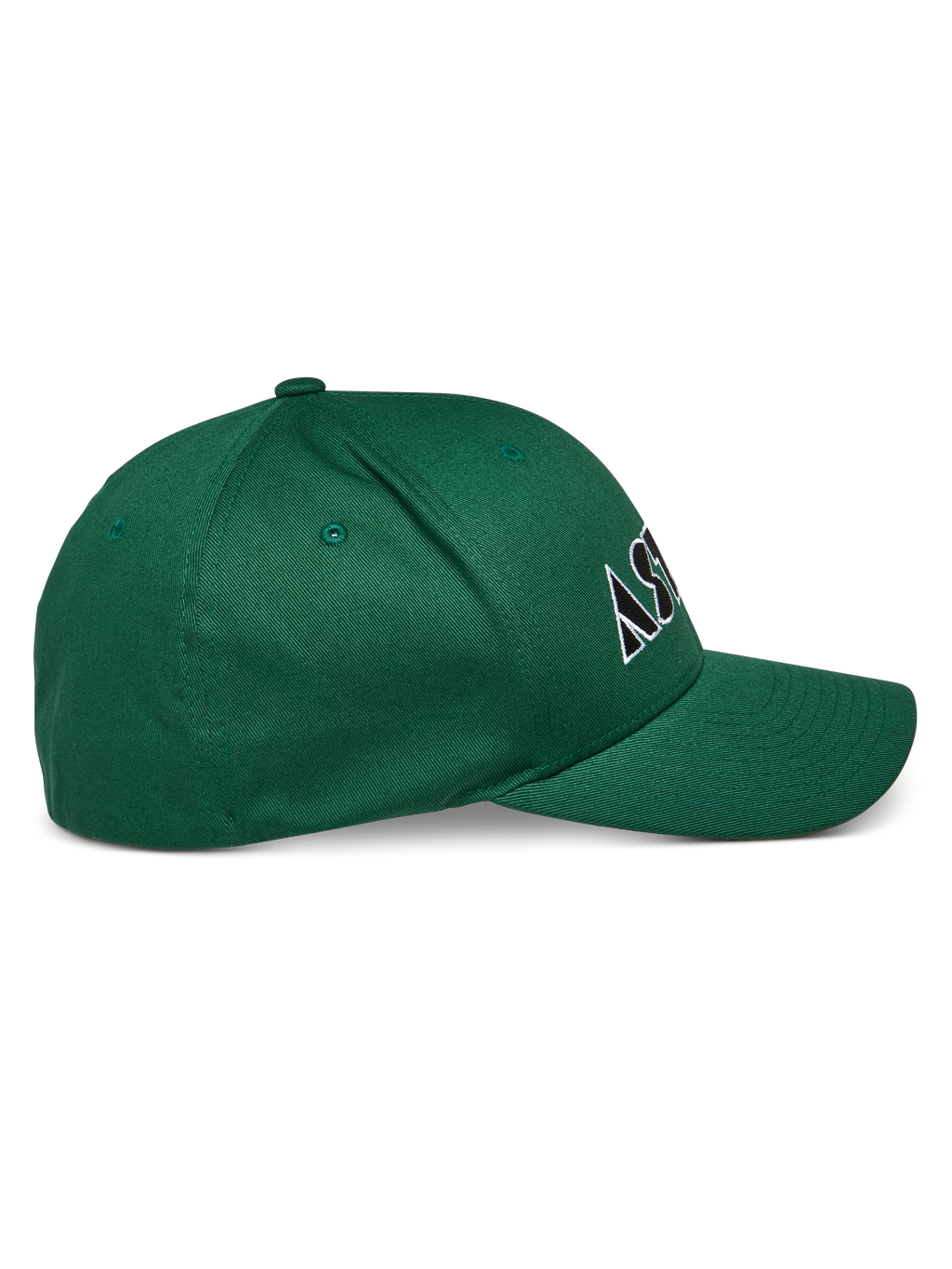 Alpinestars Cappello Cereal, verde, cappellino con visiera curva e corona strutturata, logo ricamato bianco e nero, vista laterale, abbigliamento sportivo casual