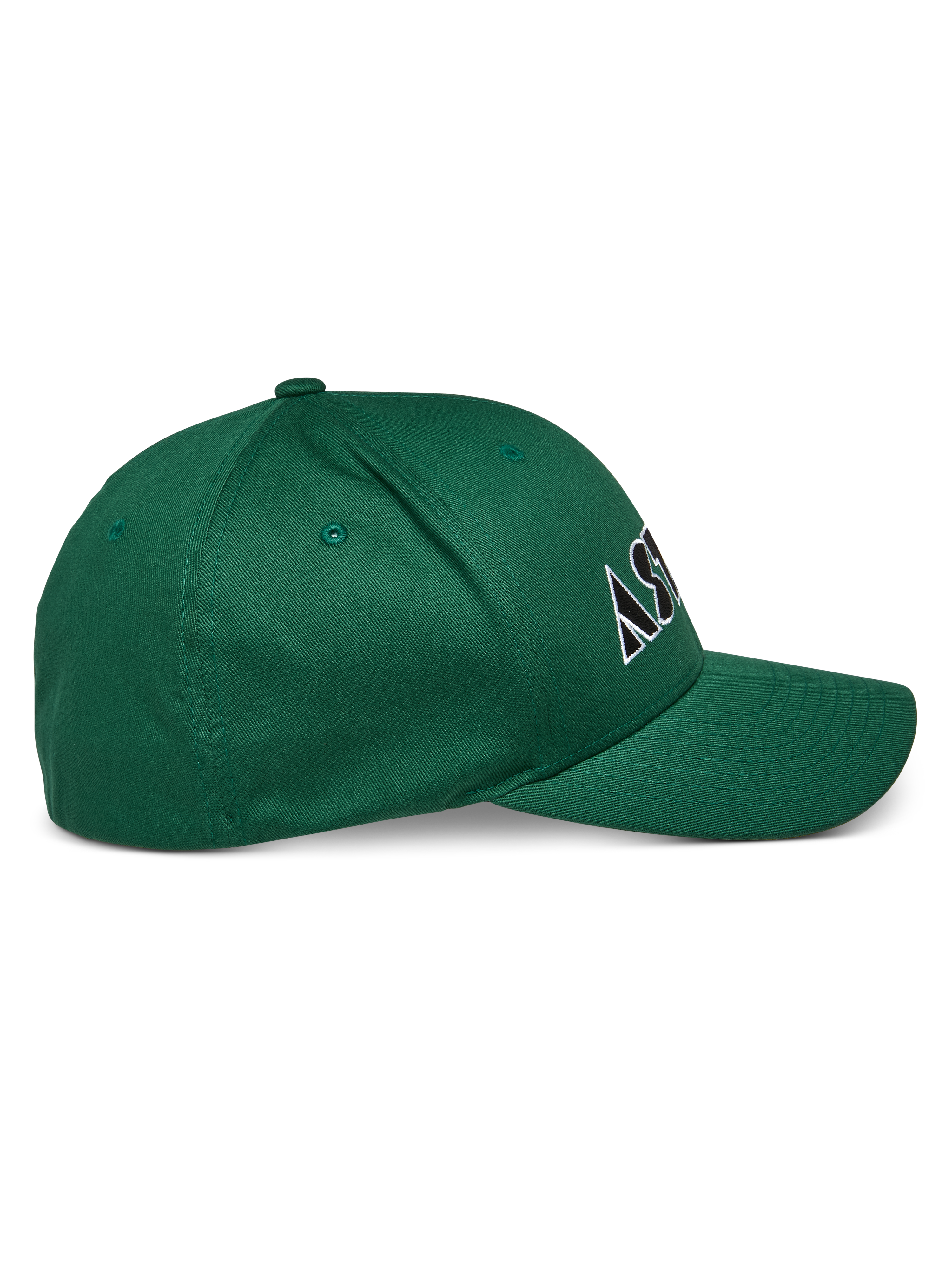 Alpinestars Cappello Cereal, verde, cappellino con visiera curva e corona strutturata, logo ricamato bianco e nero, vista laterale, abbigliamento sportivo casual