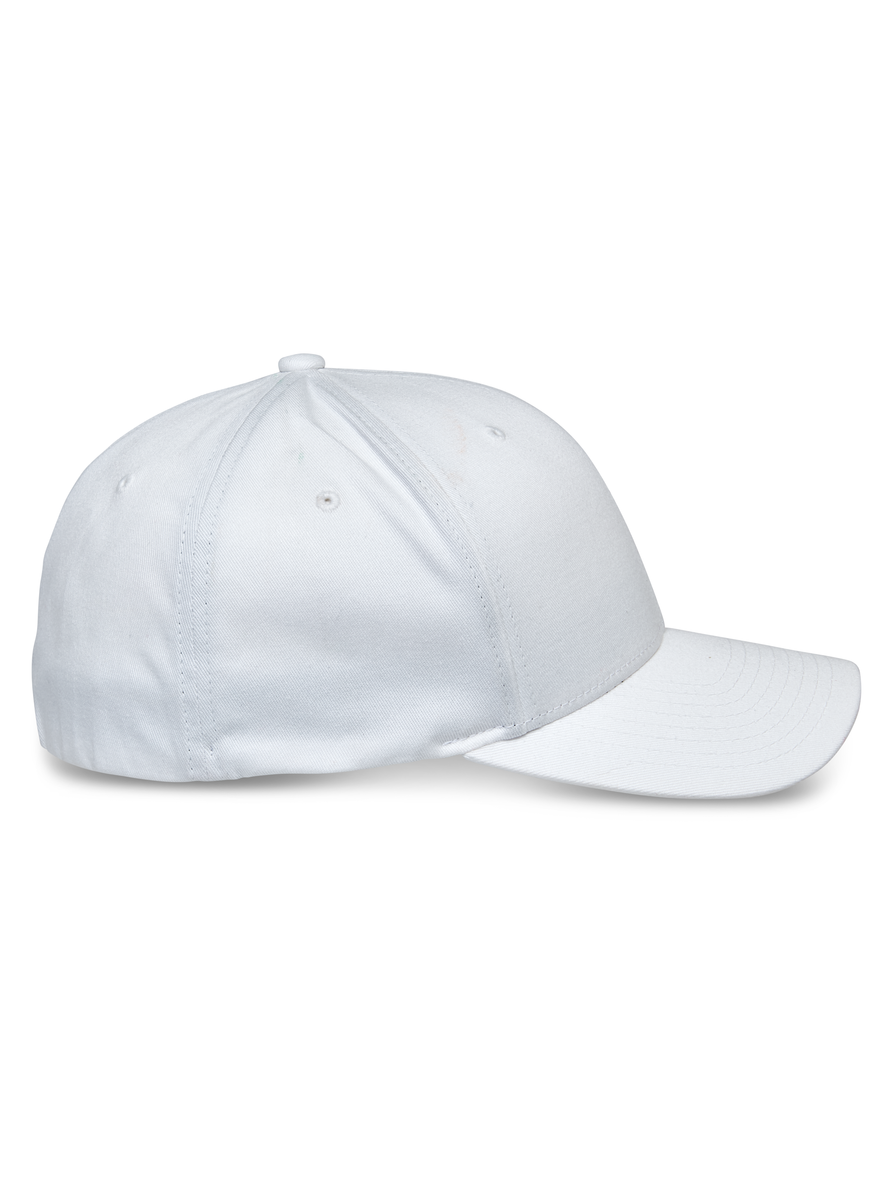 Cappello Alpinestars Share, cappellino da baseball, bianco, vista laterale di profilo, visiera curva e corona strutturata, tessuto twill elasticizzato, accessorio sportswear casual