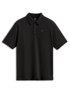 Alpinestars Impetus Sport Polo, polo a maniche corte, nero, con un piccolo logo Astars grigio sul petto, abbottonatura a tre bottoni e colletto dello stesso tessuto, abbigliamento sportivo casual