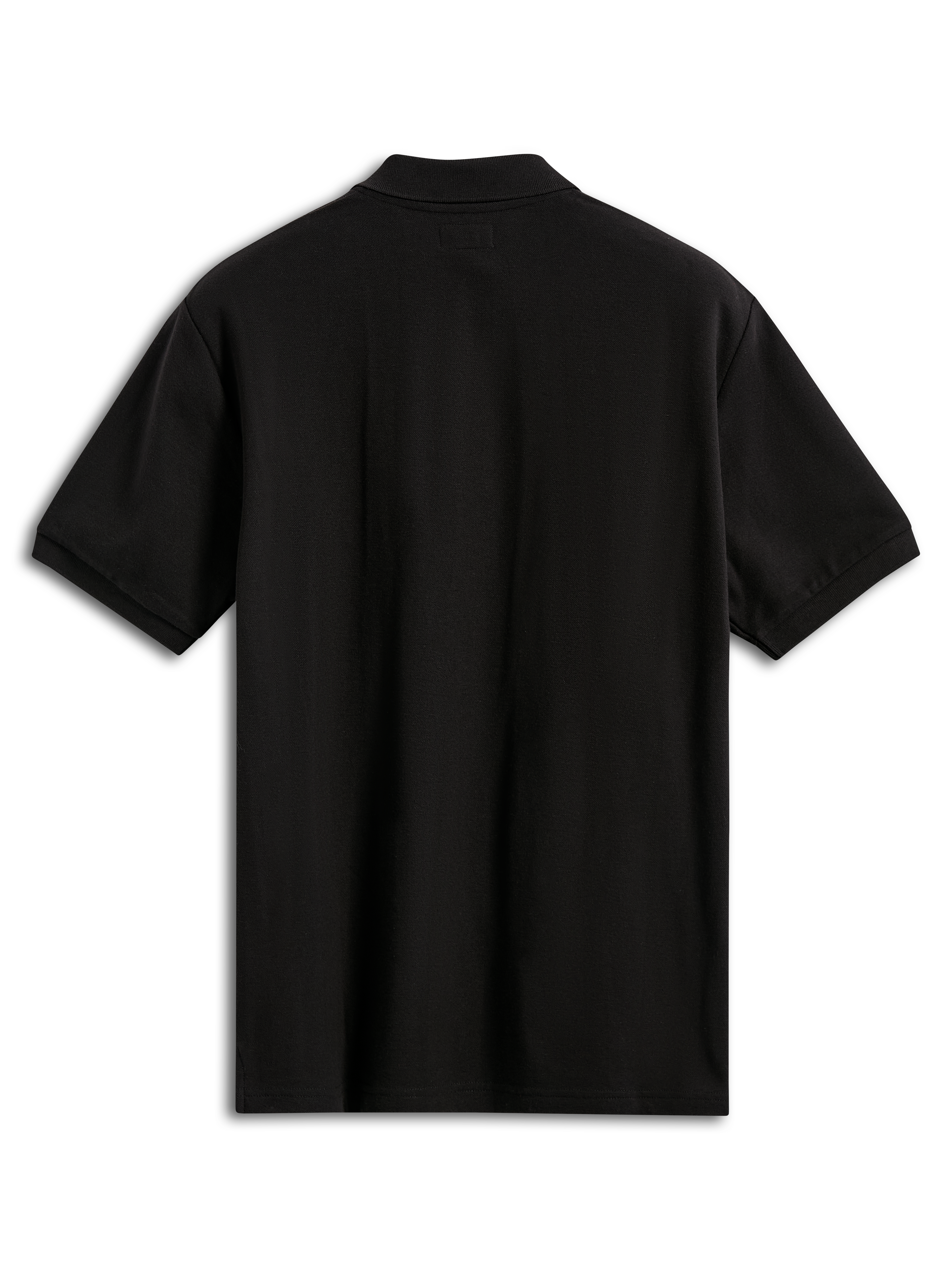 Polo Alpinestars Endeavor Classic, polo a maniche corte, nera, vista posteriore, classico tessuto piqué con colletto e polsini a coste, abbigliamento sportivo casual motorsport
