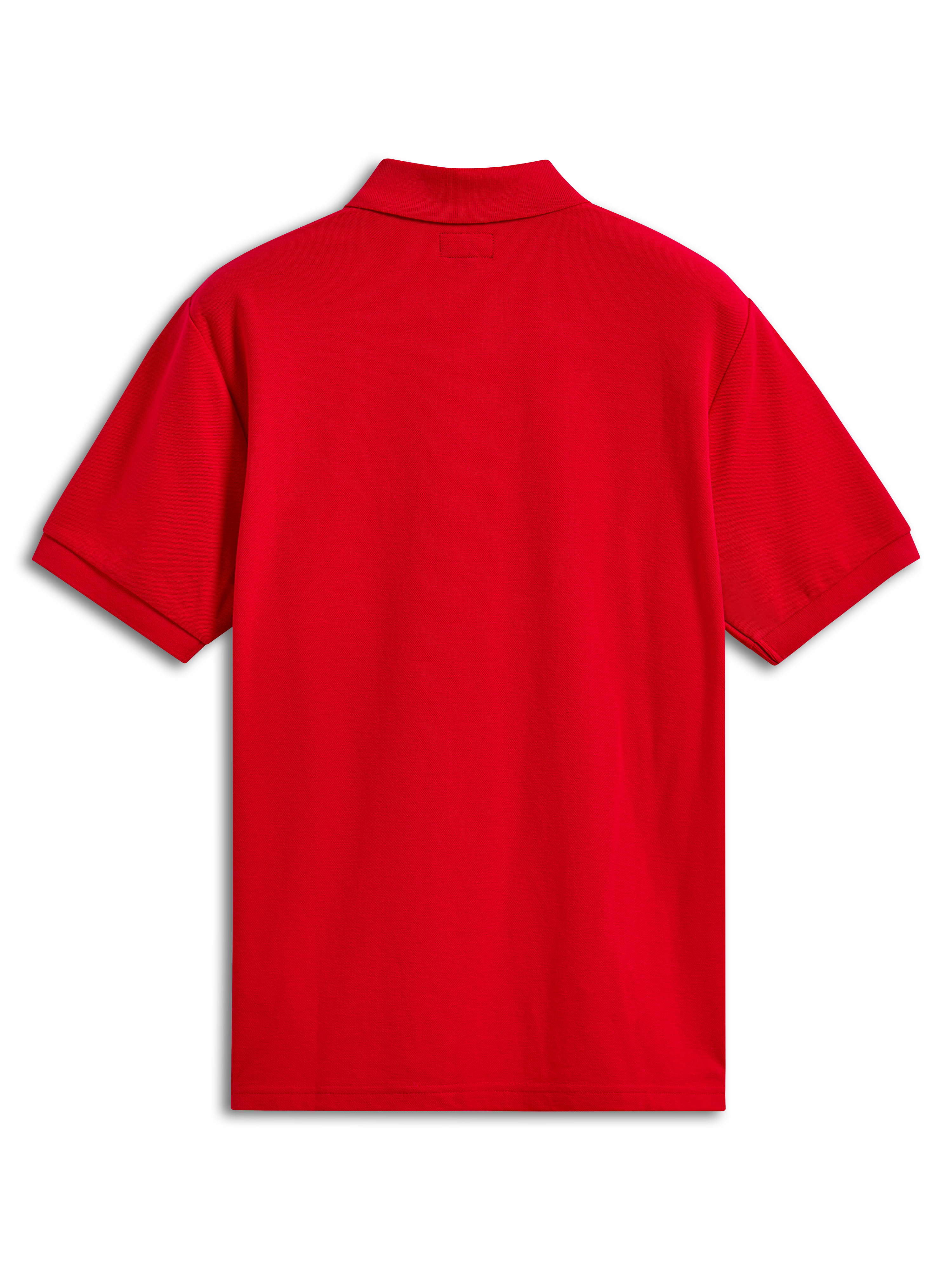 Alpinestars Endeavor Classic Polo, polo in piqué a maniche corte, rosso, vista posteriore, con colletto e polsini delle maniche a coste, trama in maglia piqué classica, abbigliamento sportivo casual