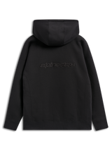 Felpa con cappuccio Alpinestars Emergent Oversized, streetwear casual nero, vista posteriore con logo Alpinestars ricamato, vestibilità oversize con cappuccio e orlo a costine