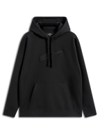 Felpa con cappuccio Alpinestars Emergent Oversized, casual streetwear, nero con logo Astars ricamato tono su tono, vestibilità oversize, cappuccio con cordino, tasca a marsupio, design moderno ispirato al motorsport