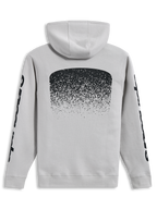 Alpinestars Obsessed Hoodie, felpa con cappuccio sportswear, grigio cemento e nero, con grafica MX sfumata sul retro e loghi neri sulle maniche