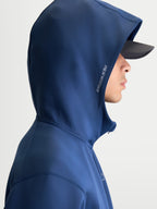 Alpinestars Felpa con cappuccio Cypher, abbigliamento sportivo motorsport, blu, felpa unisex in pile con zip frontale e cappuccio a collo alto foderato in rete, logo Alpinestars laterale, vista di profilo
