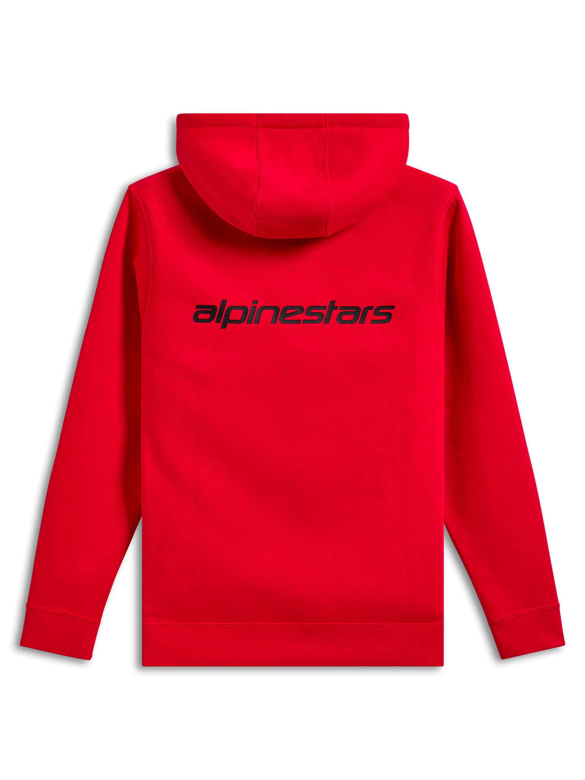 Alpinestars Felpa con cappuccio Transverse, vista posteriore, rosso, con logo Alpinestars nero sulla parte superiore della schiena, felpa casual con cappuccio, polsini e orlo a coste