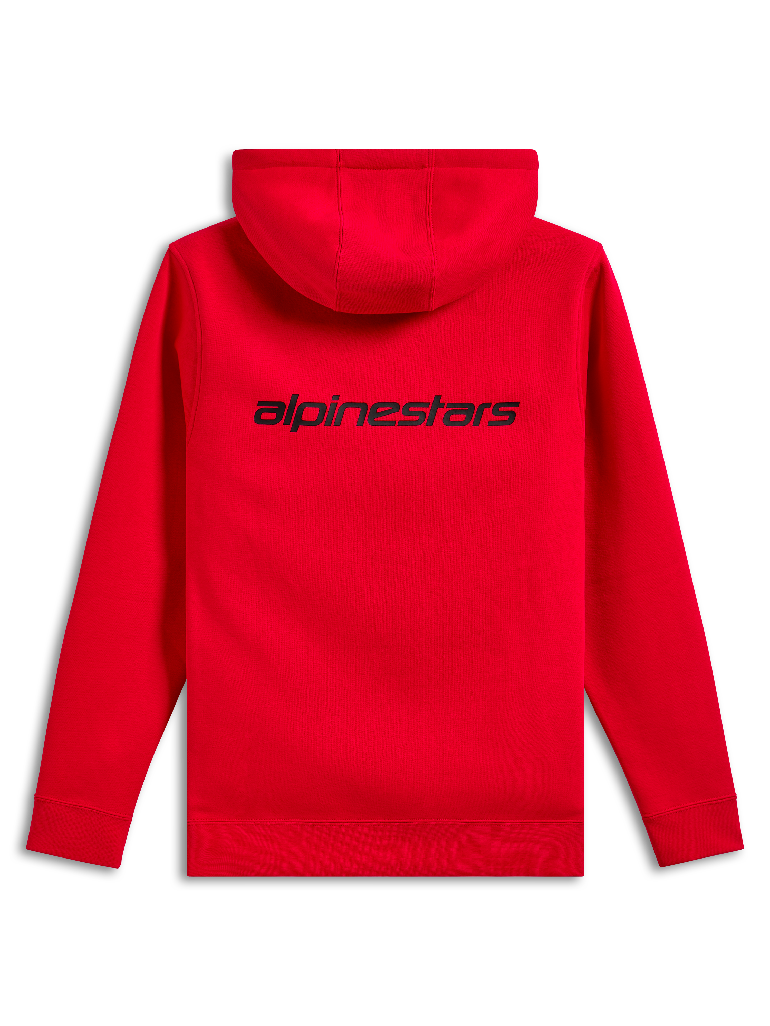 Alpinestars Felpa con cappuccio Transverse, vista posteriore, rosso, con logo Alpinestars nero sulla parte superiore della schiena, felpa casual con cappuccio, polsini e orlo a coste