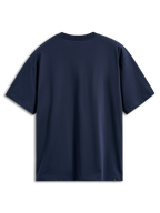 T-shirt Alpinestars Aplomb Oversized CSF, maglietta a maniche corte, navy, vista posteriore, vestibilità oversize rilassata, design semplice con una piccola etichetta logo sull'orlo inferiore, abbigliamento sportivo casual