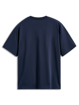 T-shirt Alpinestars Aplomb Oversized CSF, maglietta a maniche corte, navy, vista posteriore, vestibilità oversize rilassata, design semplice con una piccola etichetta logo sull'orlo inferiore, abbigliamento sportivo casual