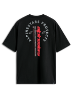Alpinestars Maglietta Overhang Oversized CSF, t-shirt a maniche corte, nero, vista posteriore con logo verticale rosso e grafica grigia 'Alpinestars Protects', streetwear casual motorsport