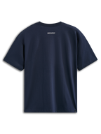 Alpinestars T-shirt Focused Oversized CSF, t-shirt a maniche corte, blu navy, vista posteriore con piccolo logo Alpinestars bianco, abbigliamento casual motorsport streetwear