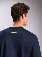 Alpinestars Focused Oversized CSF Tee, T-shirt a maniche corte, blu navy, con piccolo logo Alpinestars bianco sulla schiena, vestibilità oversize, streetwear casual da motorsport