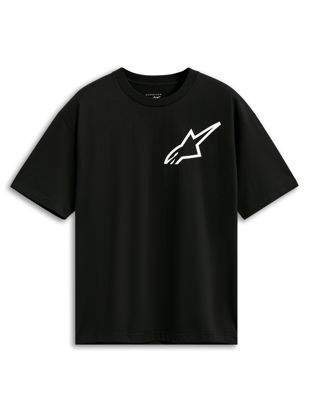 Alpinestars One Oversized CSF Tee, t-shirt a maniche corte, nero, logo Astars bianco sul petto, vestibilità oversize, streetwear casual ispirato al motorsport