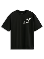 Alpinestars One Oversized CSF Tee, t-shirt a maniche corte, nero, logo Astars bianco sul petto, vestibilità oversize, streetwear casual ispirato al motorsport