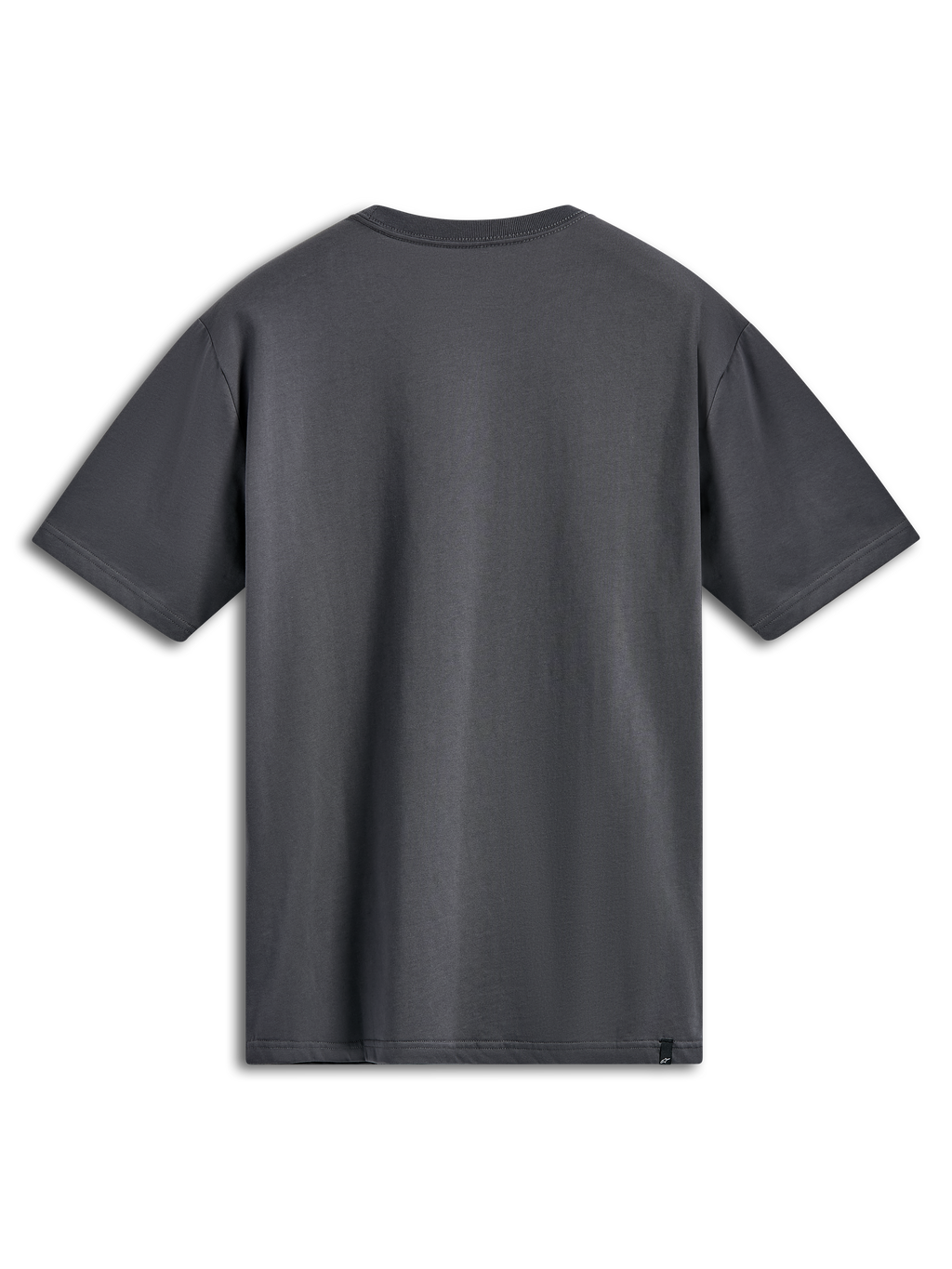 Alpinestars Ellipsoid CSF Tee, t-shirt a maniche corte, antracite, vista posteriore, design semplice con piccola etichetta nera del logo sull'orlo, abbigliamento sportivo casual