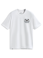 Alpinestars Order CSF Tee, maglietta a maniche corte, bianca, grafica sul petto con palme e casco da corsa, testo One Goal One Vision, abbigliamento sportivo casual da motorsport