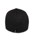 Alpinestars Instinct Hat, nero, vista posteriore che mostra la corona strutturata e il design flex-back, con una piccola etichetta nera e logo Astars bianco, resistente tessuto twill, copricapo casual ispirato al motorsport