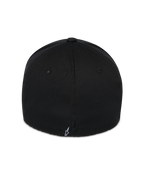 Cappello Alpinestars Corp Shift Relay, nero, vista posteriore con piccolo logo Astars ricamato in bianco, corona strutturata in tessuto twill, design flex back per abbigliamento sportivo casual