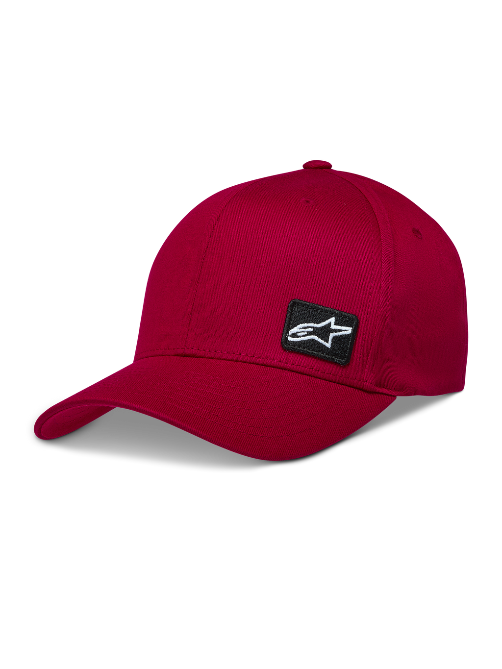 Alpinestars Pivot Cappello, cappello rosso scuro con visiera curva e toppa logo Astars, stile baseball sportswear